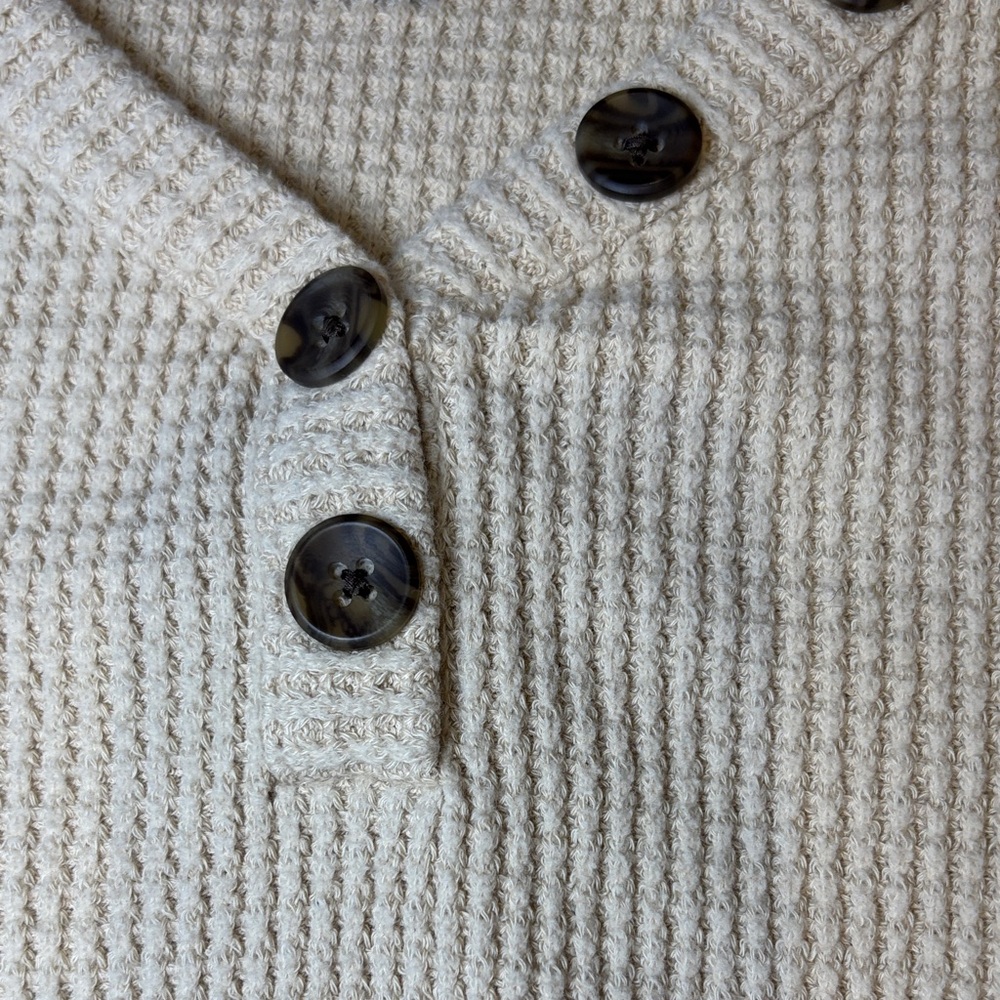 Girls Cropped Sweater with Button Detail - Picture 3 of 3